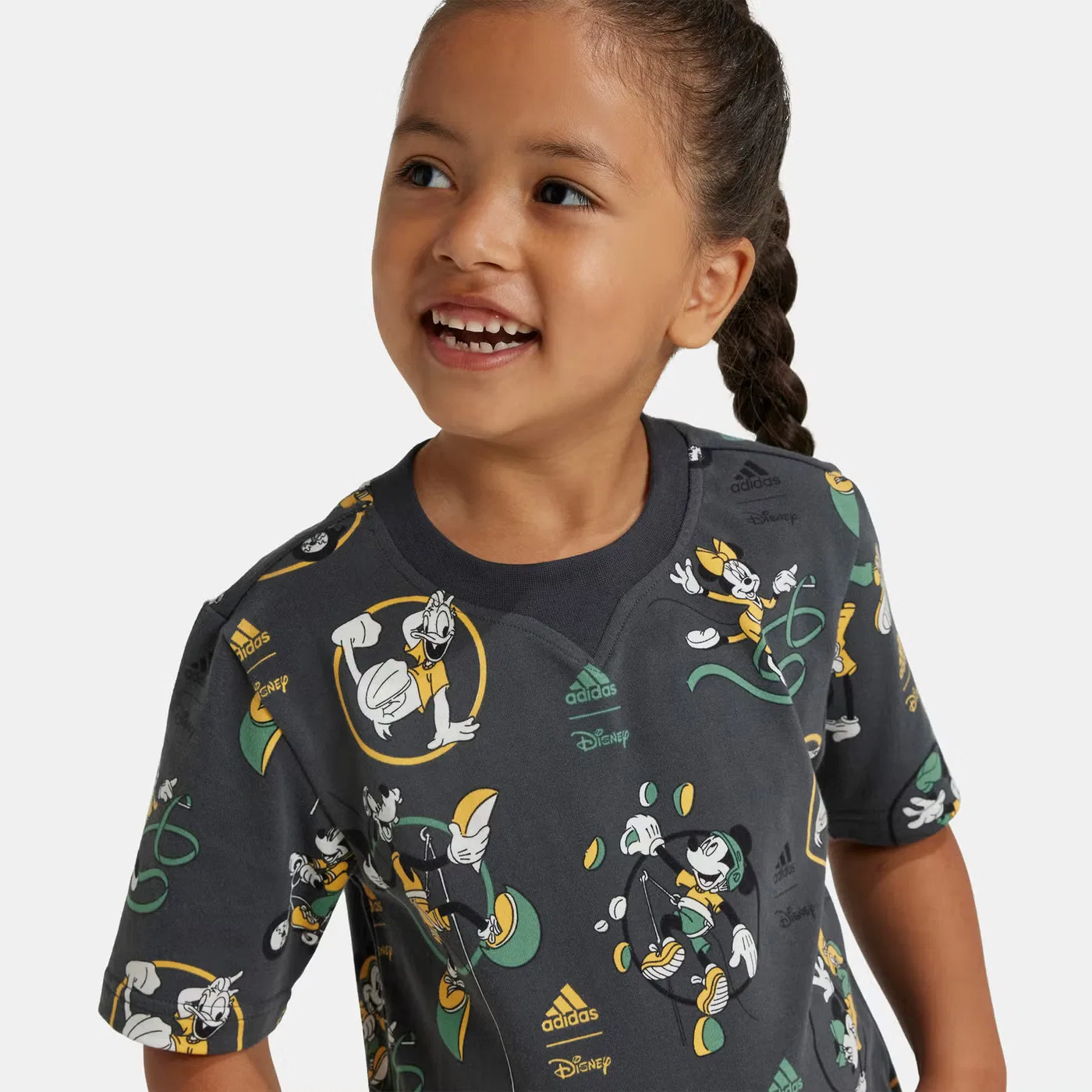 Комплект футболки и шорт с принтом Disney Mickey Mouse Adidas, серый — фото 4