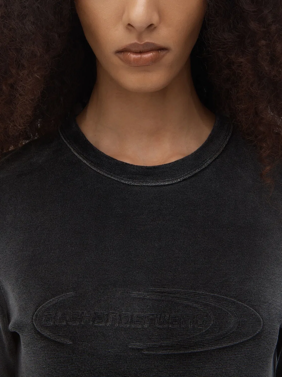 Мини-платье с длинными рукавами Alexander Wang, антрацитовый — фото 2