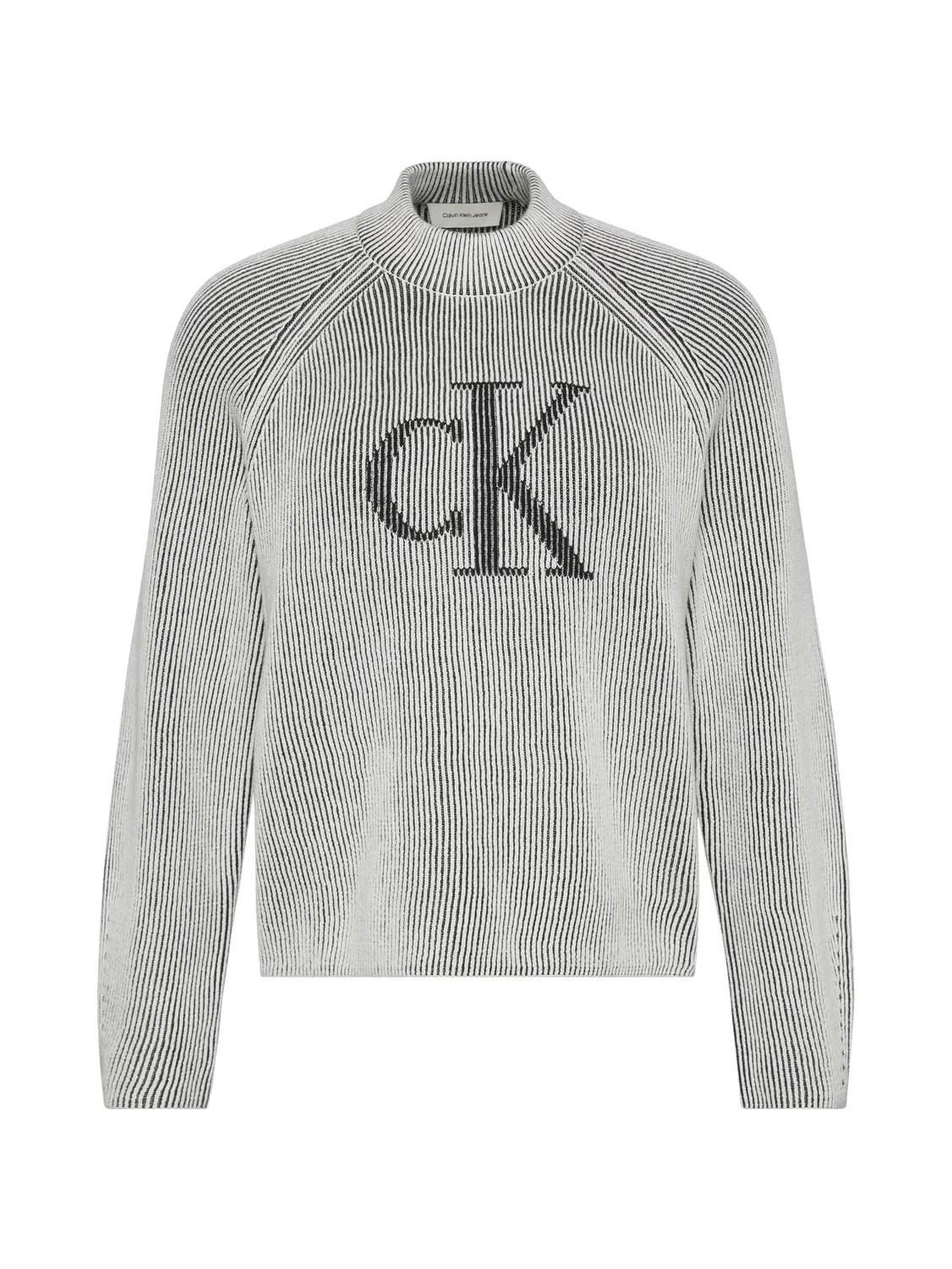 Calvin Klein Джемпер реглан с интарсией, черный