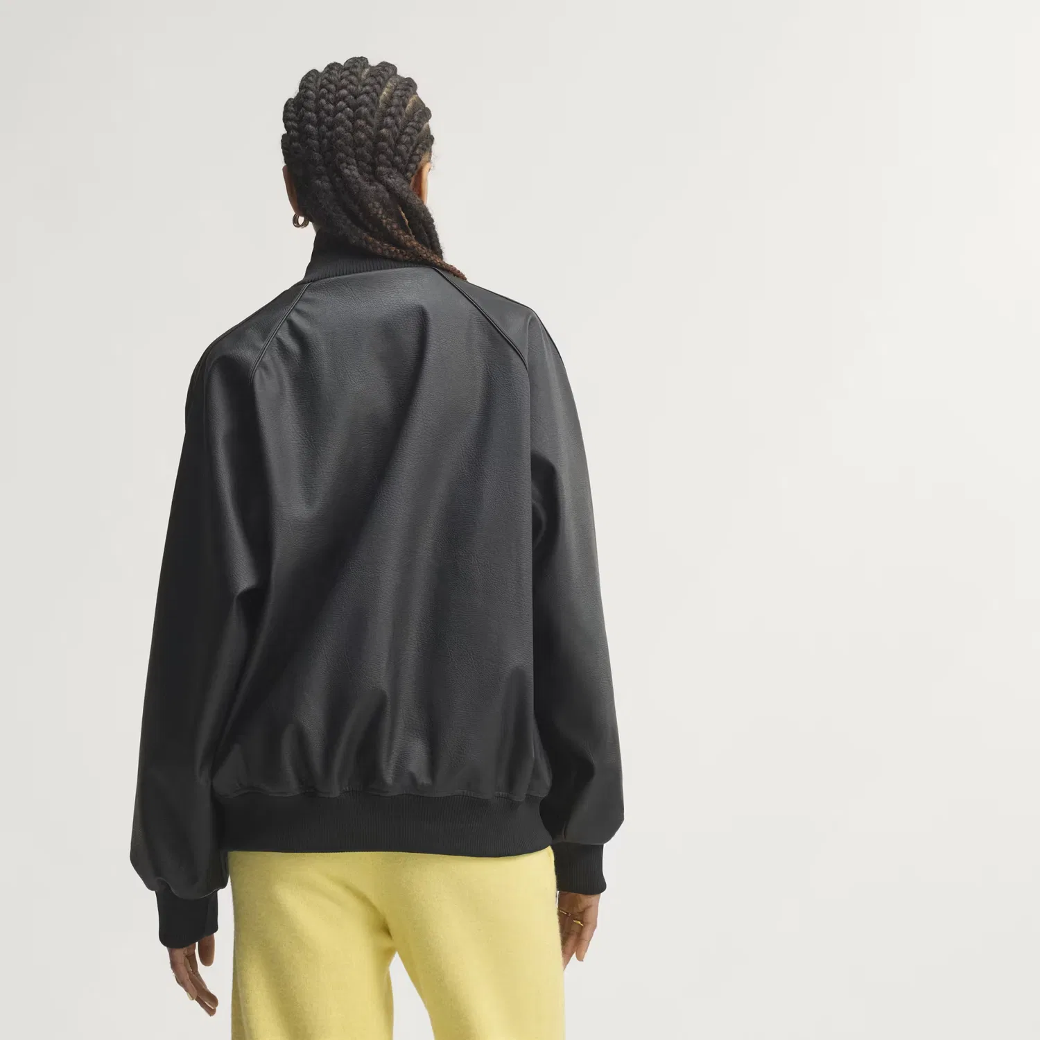 Женская олимпийка оверсайз Pleather SST Adidas Originals, черный/бордовый — фото 2