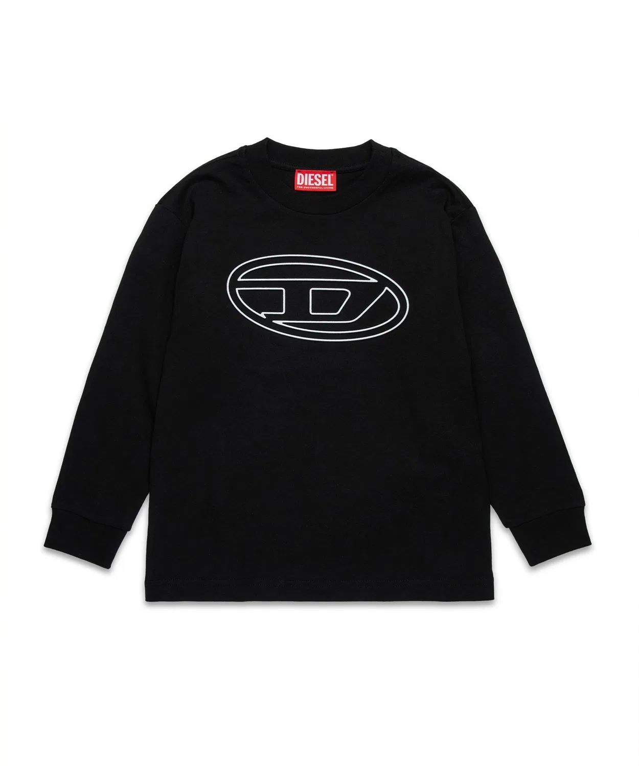 Детская футболка с длинным рукавомс брендовым логотипом DIESEL KIDS, Black