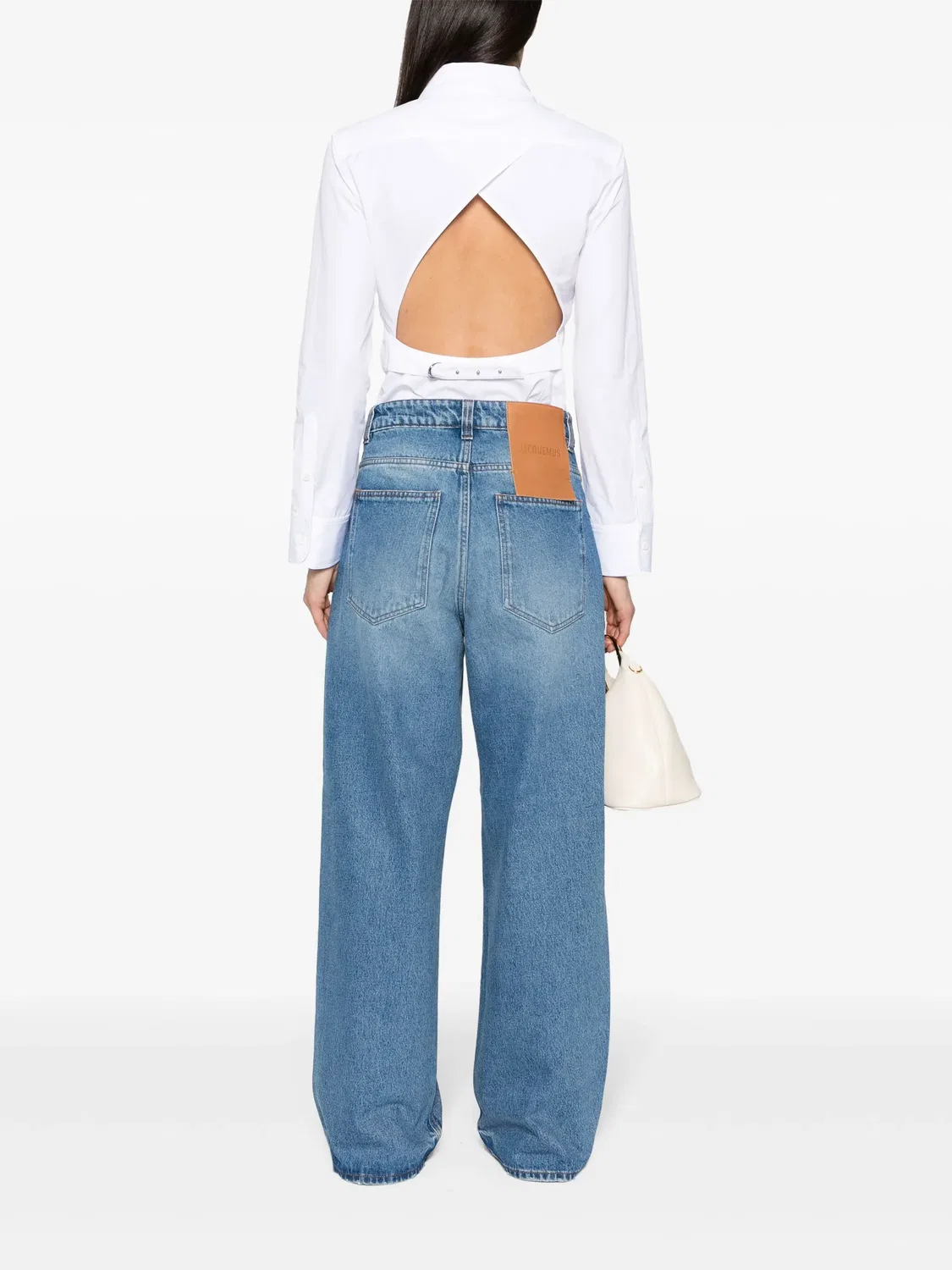 Рубашка La Chemise de Costume из хлопка Jacquemus, белый — фото 4