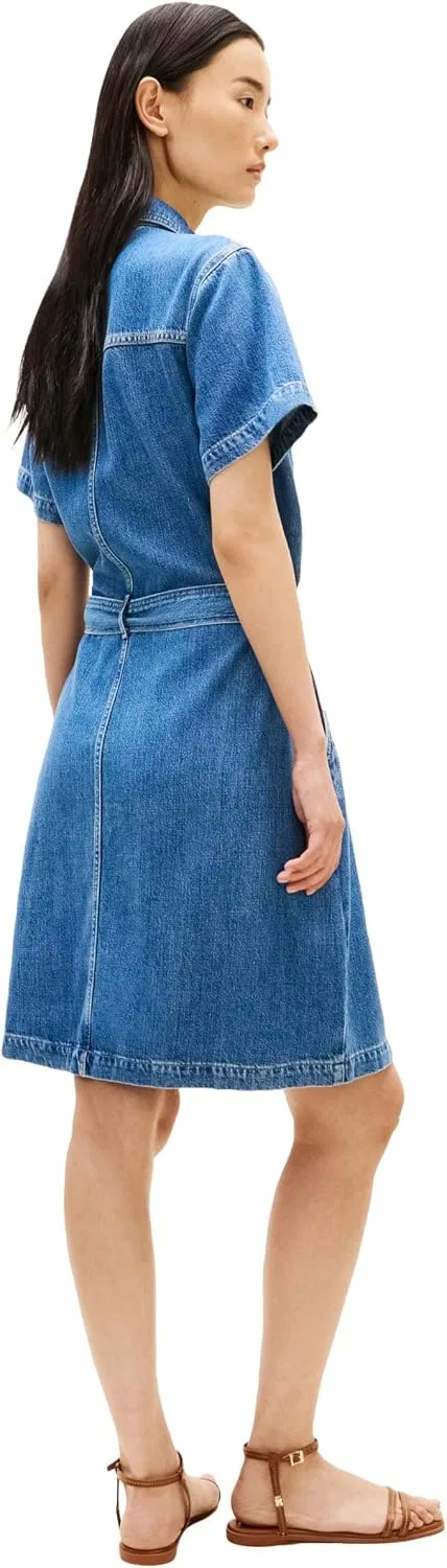 Женское джинсовое платье с коротким рукавом Tommy Hilfiger, Mid Blue — фото 4