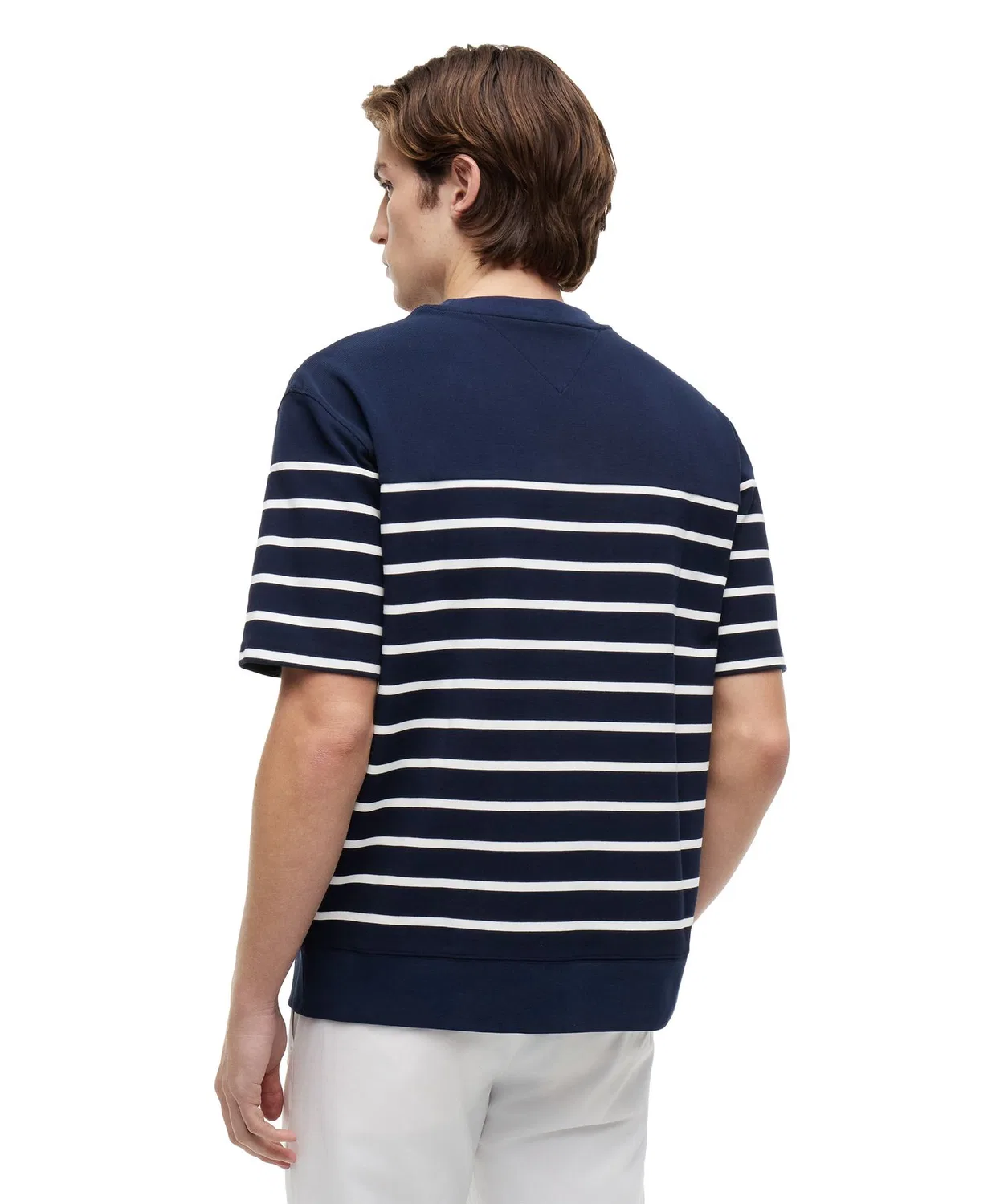 Мужская футболка с жаккардовым полосатым принтом Relaxed Fit TOMMY HILFIGER, Navy — фото 4