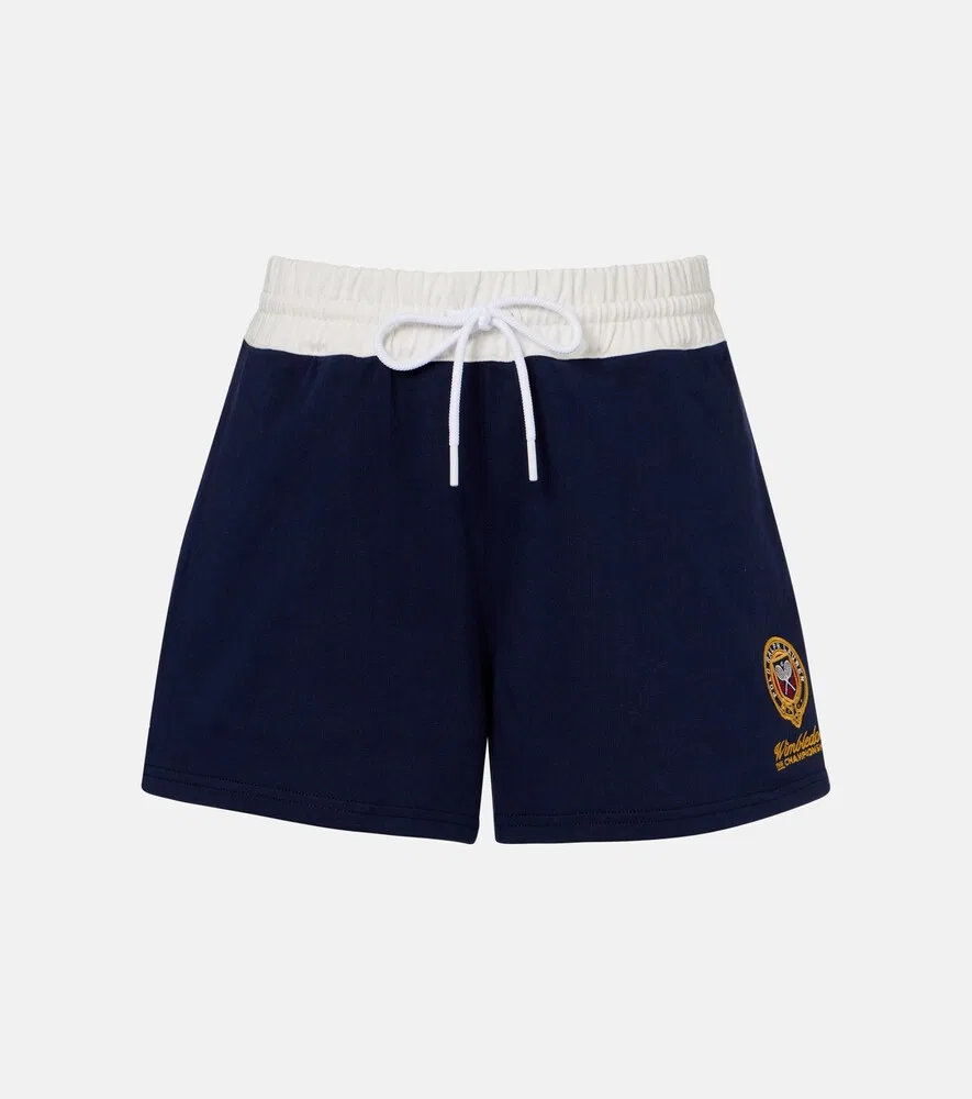 Хлопковые флисовые шорты Polo Ralph Lauren, синий