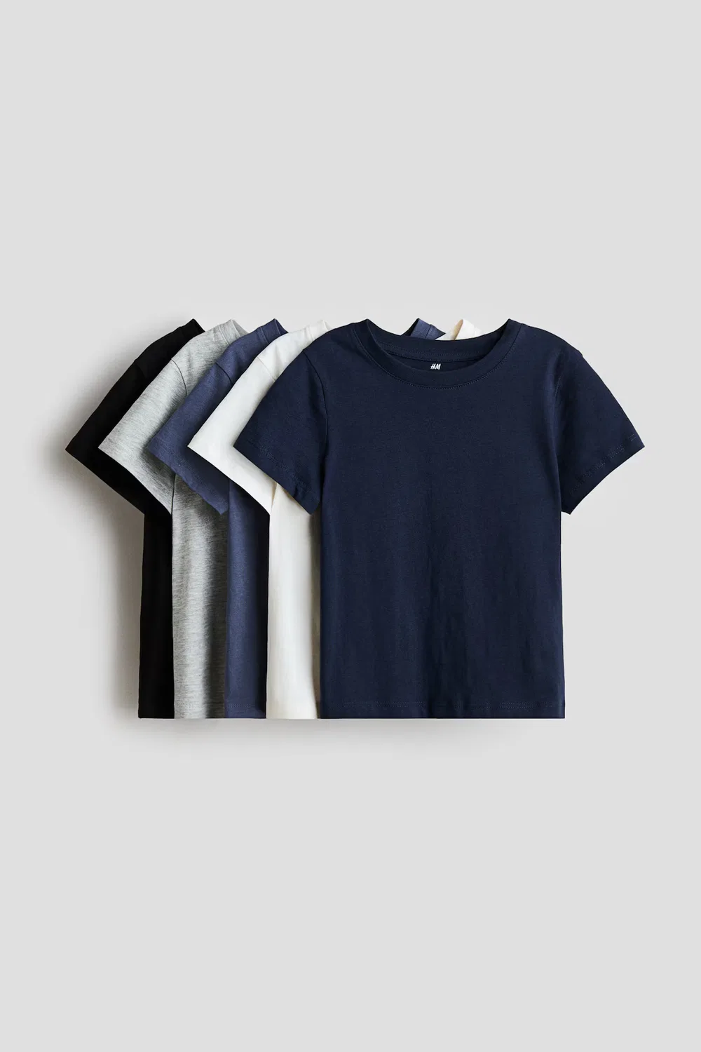 Набор из 5 хлопковых футболок H&M, Blau/Hellgraumeliert