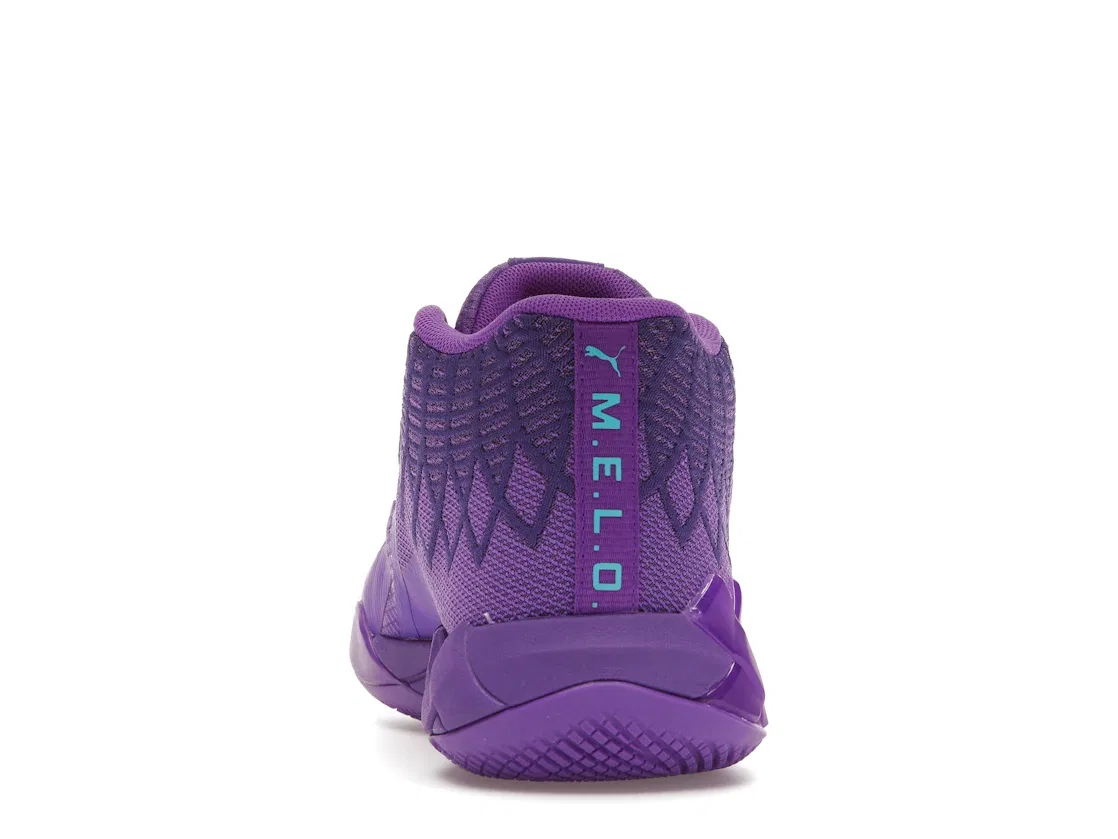 Детские кроссовки для мальчиков с принтом Puma MB1 Puma, Purple Glimmer/Blue Atoll — фото 4