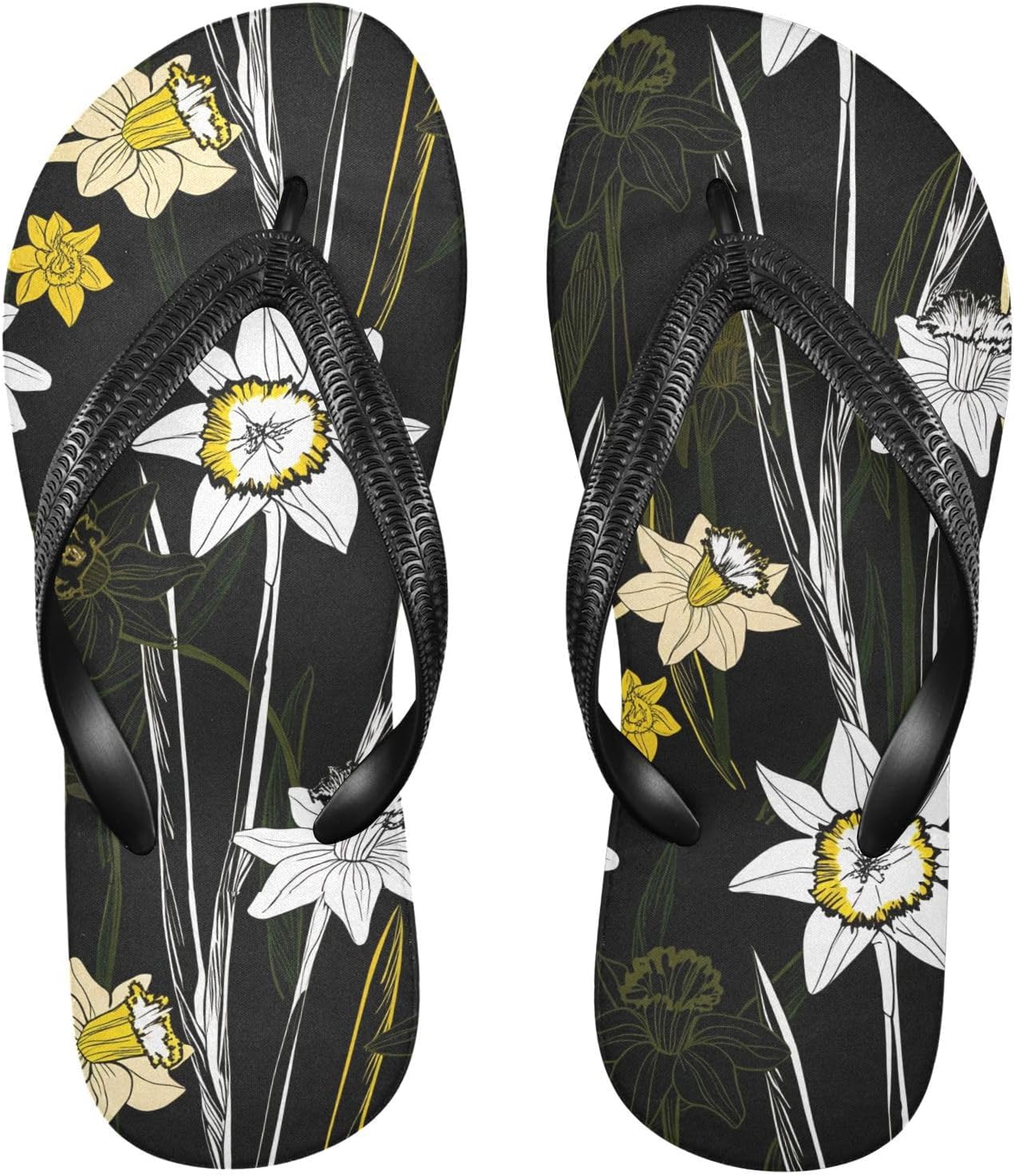 

Вьетнамки Daffodils Stem черные пляжные сандалии-сланцы для душа резиновые противоскользящие летние шлепанцы для мужчин и женщин для ходьбы Sinestour