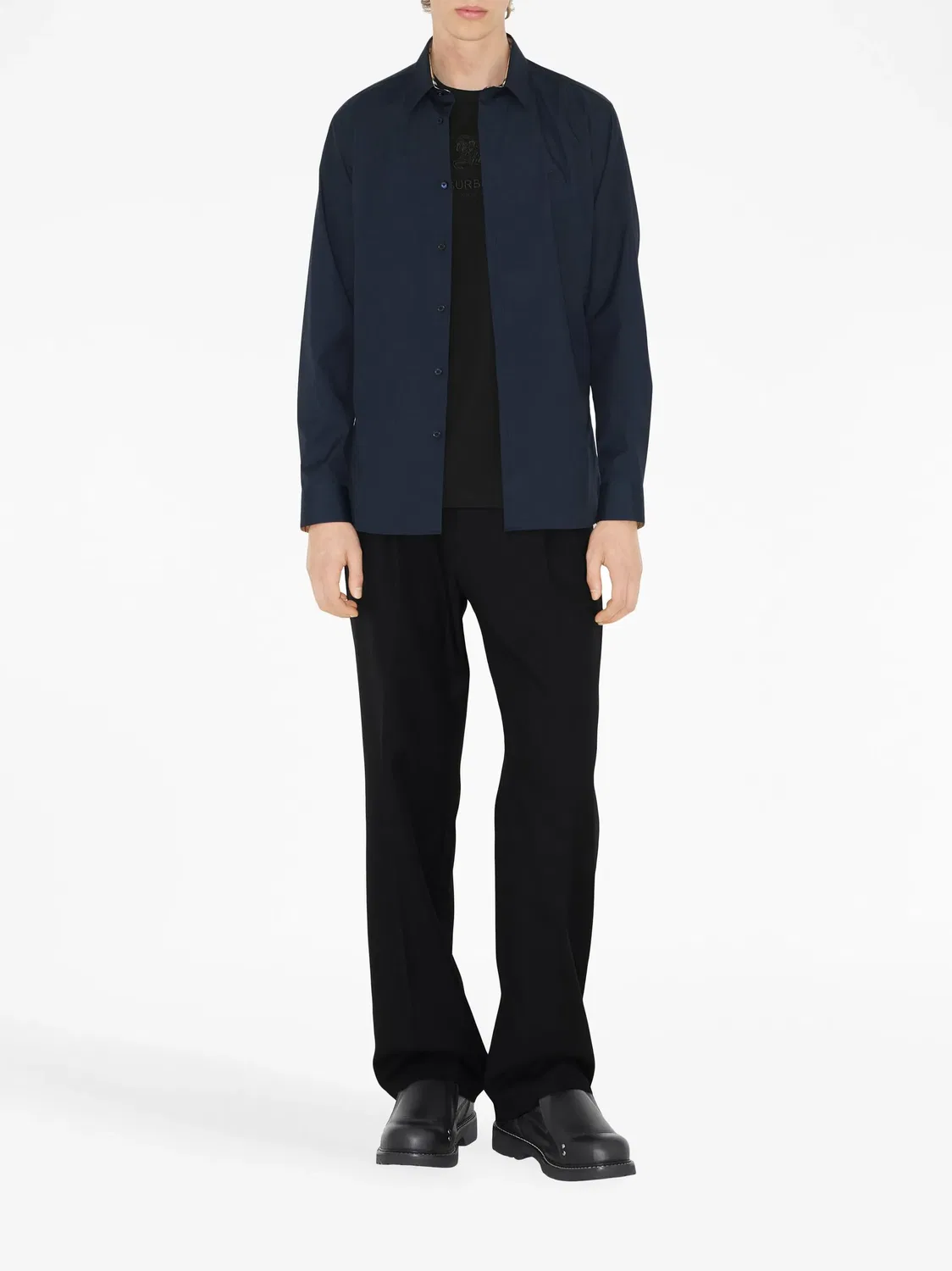 Burberry Рубашка Equestrian Knight синяя — фото 3