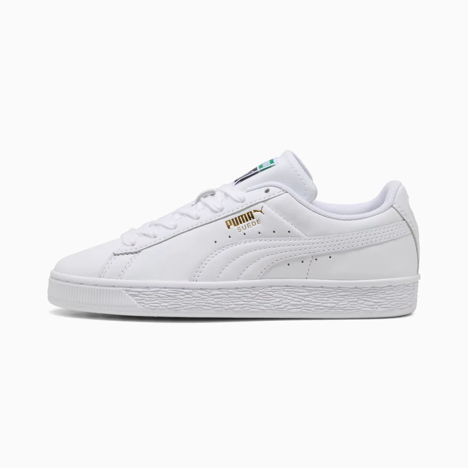 Кроссовки для детей постарше Suede Puma, Puma White-Archive Green