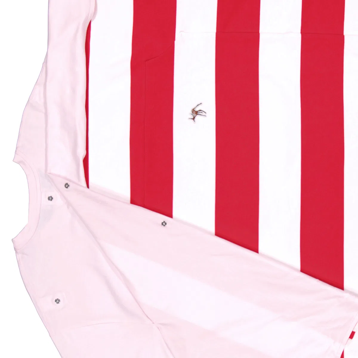 Футболка оверсайз с накидкой и принтом Pale Pink Striped Cape Detail Cotton Oversized T-shirt Burberry, Pale Pink — фото 3
