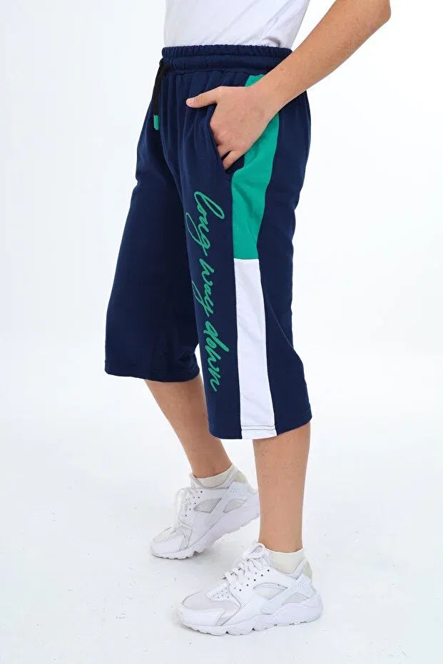 Детские шорты для мальчиков хлопковые Angelos Girls, Navy Blue