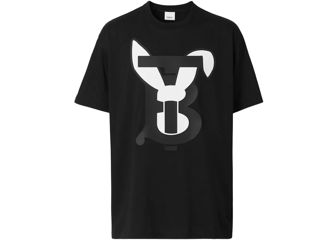 Мужская футболка с принтом Rabbit Logo-print Burberry, Black/White