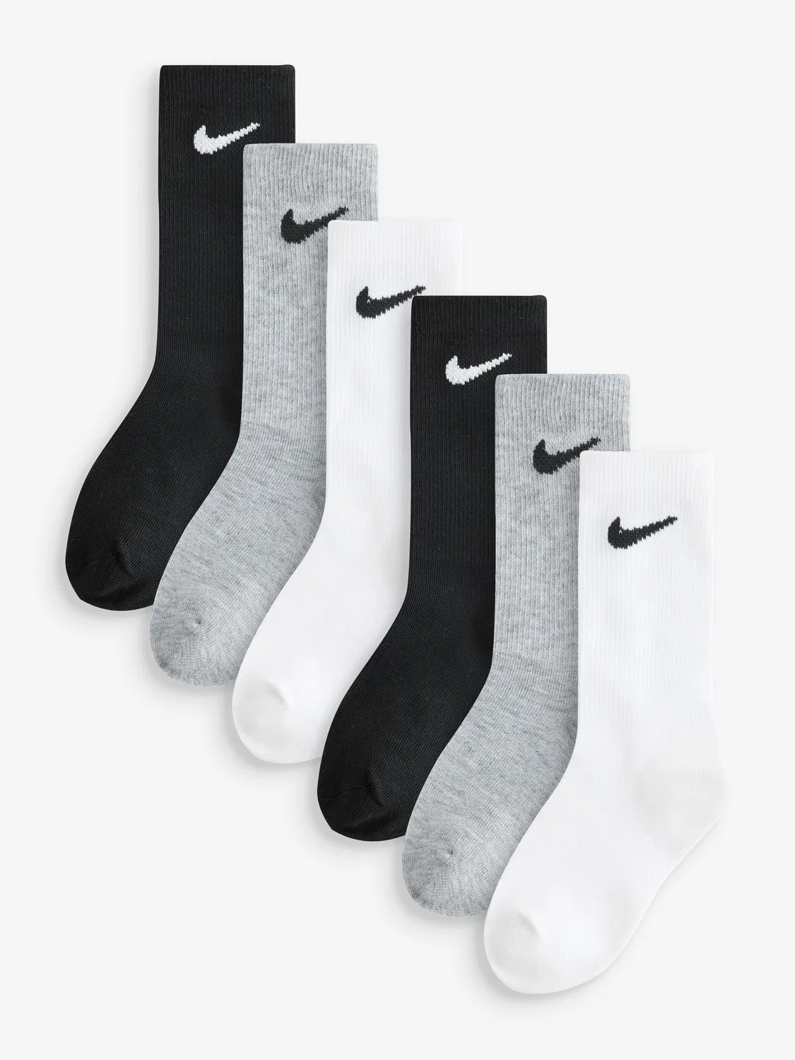 Носки Nike Ankle Socks 6 Pack, черный/серый/белый
