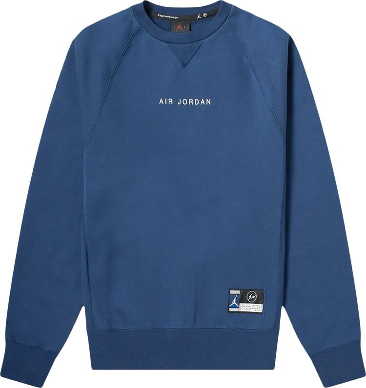 

Толстовка Air Jordan x Fragment Crewneck 'Navy/Sport Royal/White', синий