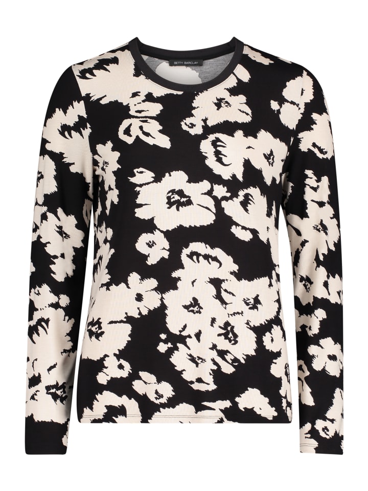 

Базовая рубашка с ребристыми манжетами в черно-белом цвете Betty Barclay