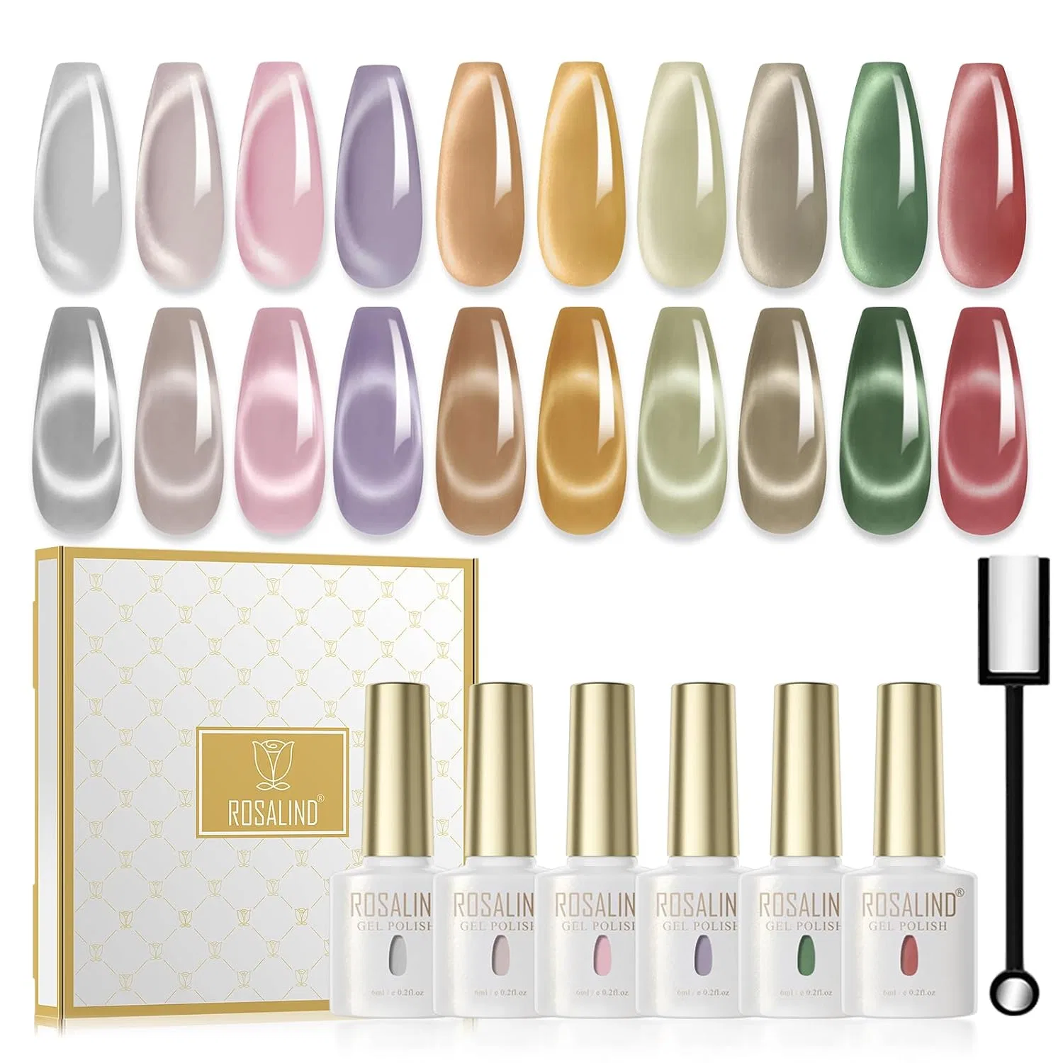 Набор УФ-гель-лаков ROSALIND Jelly Magnet Cateye 10 цветов Rosalind, 16