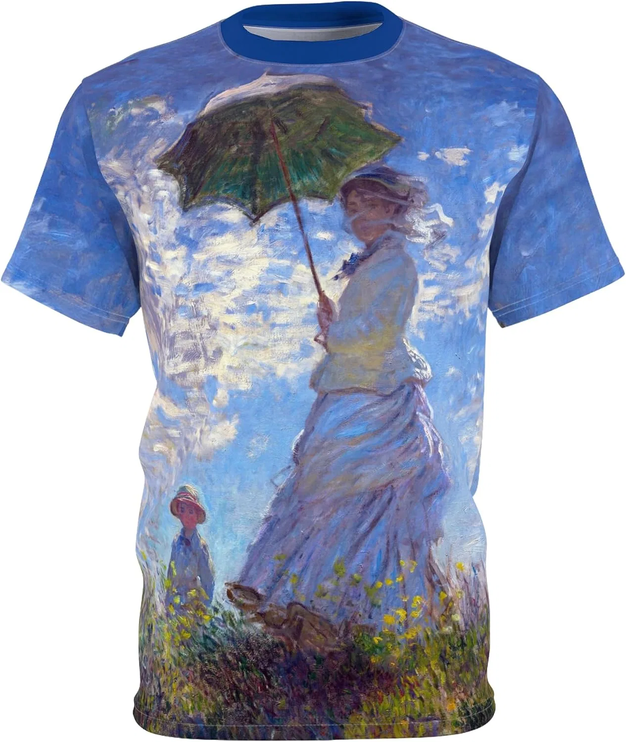 Футболка с принтом Monet Woman with a Parasol DONWILLISJRART, White Stitching