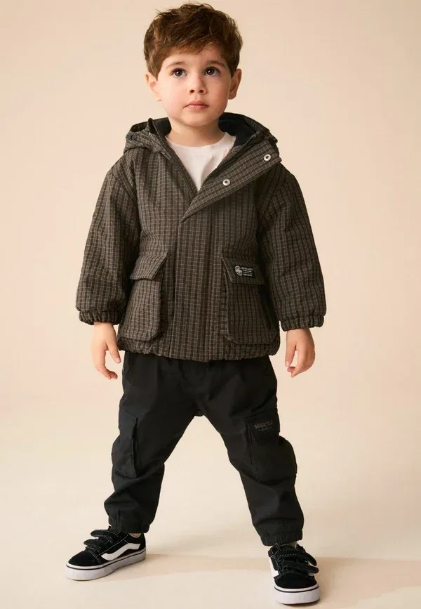 Куртка легкая, клетка, Utility Anorak Next, коричневая клетка