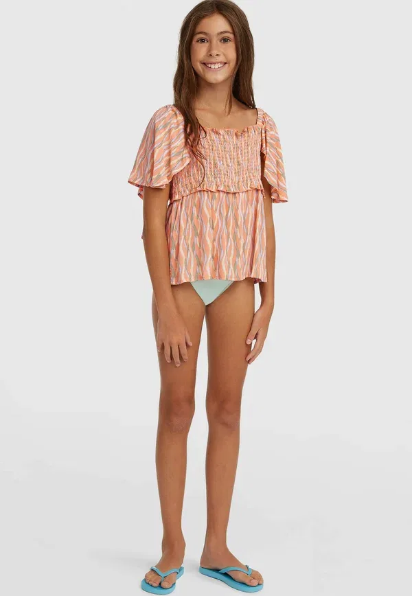 Топ с открытой спиной Shortsleeve O'Neill, funky peach swirly, персиковый