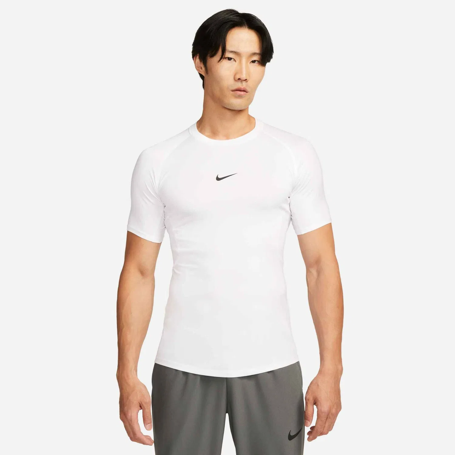 Мужской тренировочный топ с длинным рукавом Nike, White/Black