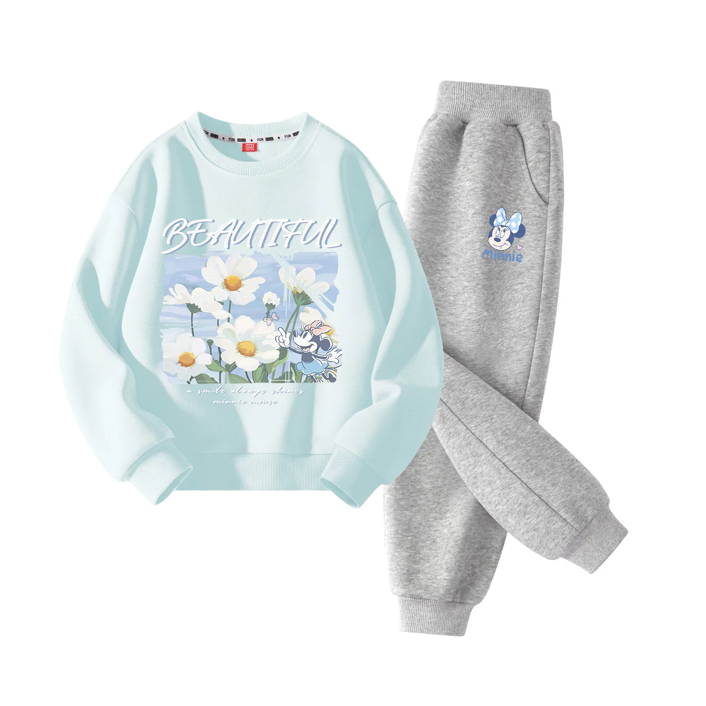 Детский спортивный костюм с принтом Disney, Цвет Di Summer Flower Clearwater Blue+Di Charming Nini K Gray