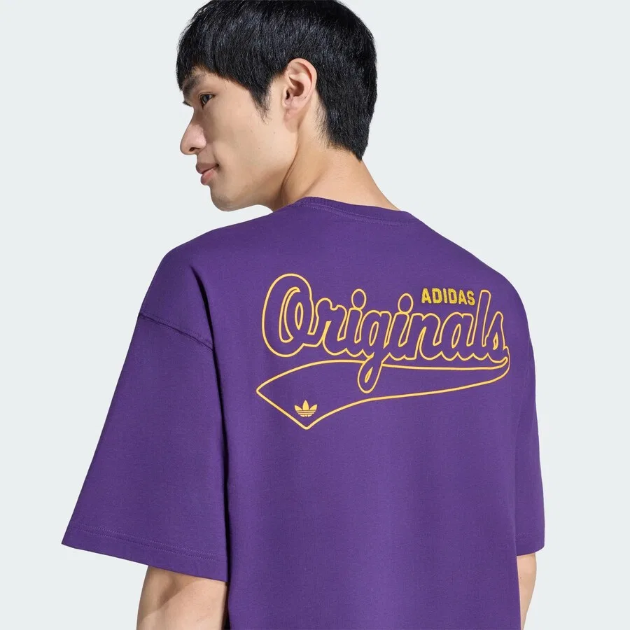 Футболка ADIDAS ORIGINALS 'Undel' темно-фиолетового цвета — фото 4