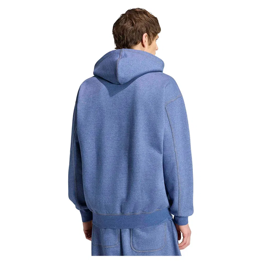 Худи свободного кроя Trefoil Essentials Melange Adidas Originals, синий — фото 2