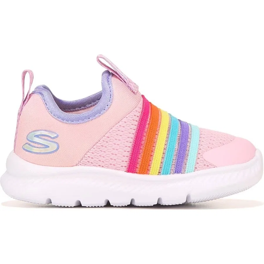 Детские кроссовки с эластичной шнуровкой Infant Flex Blast Skechers, Розово-разноцветный — фото 2