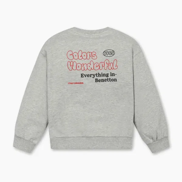 Свитшот с графическим принтом, Benettonkids, разноцветный — фото 3