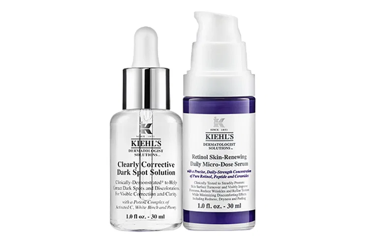 Женский набор сывороток Kiehl's, 30 мл+30 мл, White Essence Ampoules Serums, Retinol Serums, Kiehl's, White