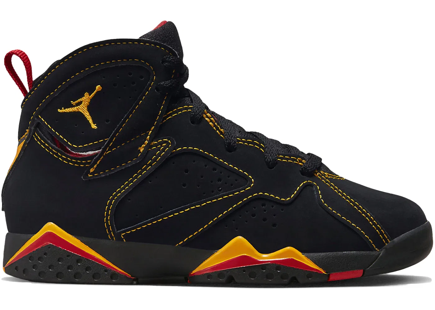 Детские кроссовки с высоким воротником Jordan 7 Retro, Black/Citrus-Varsity Red