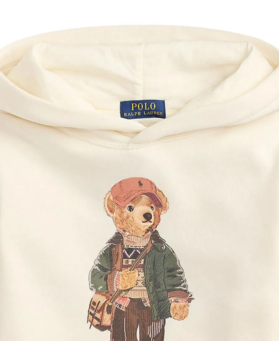 Худи с капюшоном из флиса с принтом Polo Bear, модель Polo Bear Fleece Hooded Sweatshirt Polo Ralph Lauren, Estate Cream — фото 3