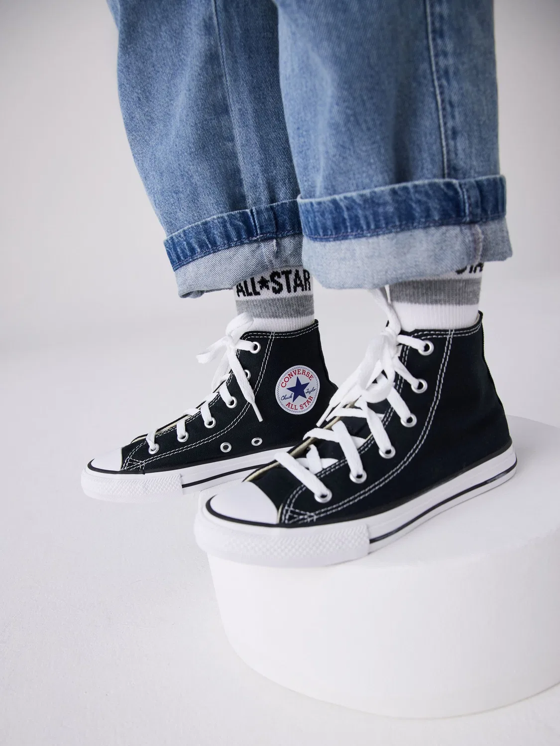 Кроссовки высокие Chuck Taylor Converse, черно-белые — фото 3