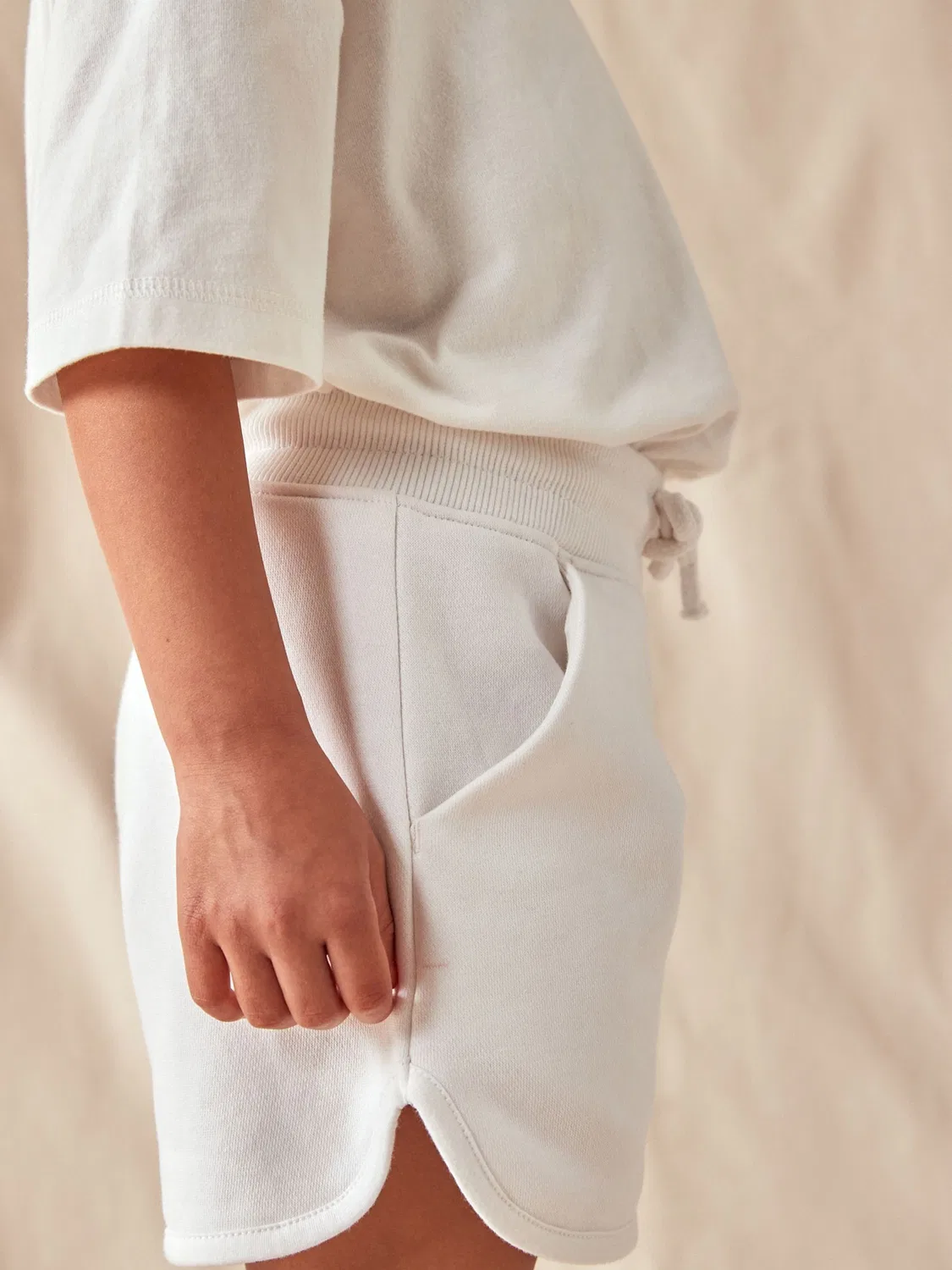 Шорты джерси классические, White Plain Jersey Shorts Next, белые — фото 4