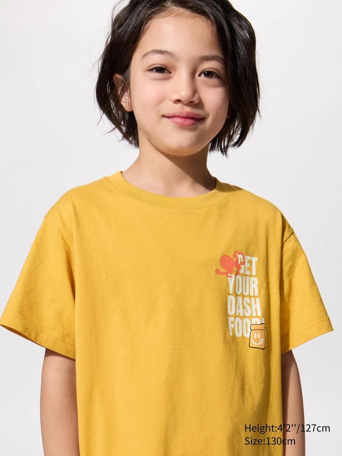 Футболка Uniqlo Mario Kart World UT, детская, с коротким рукавом и графическим принтом, желтый — фото 3