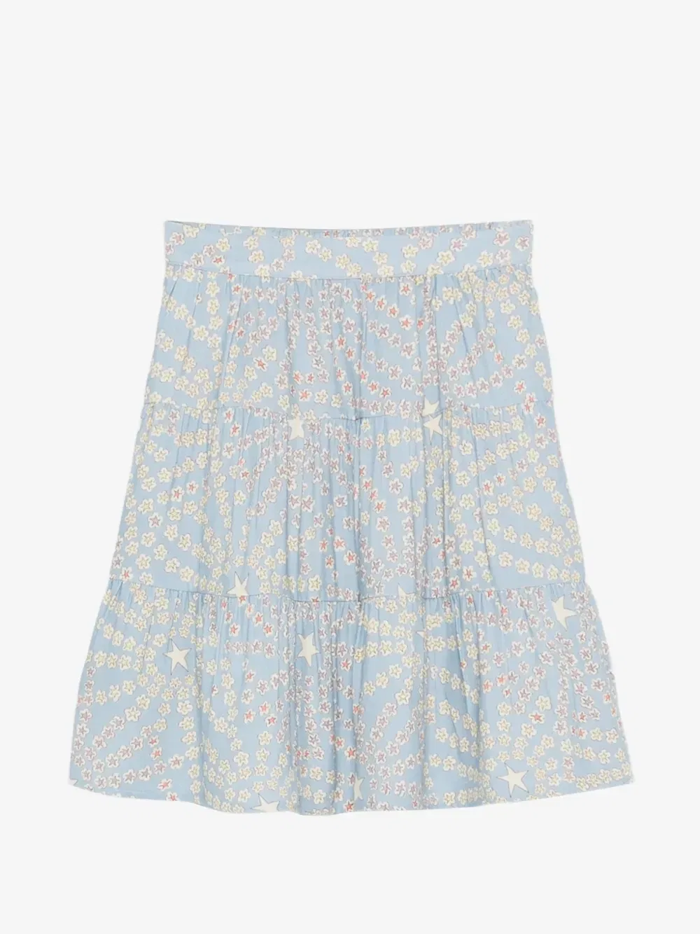 Многоярусная юбка с принтом в виде звезд Stella McCartney Kids, синий — фото 2