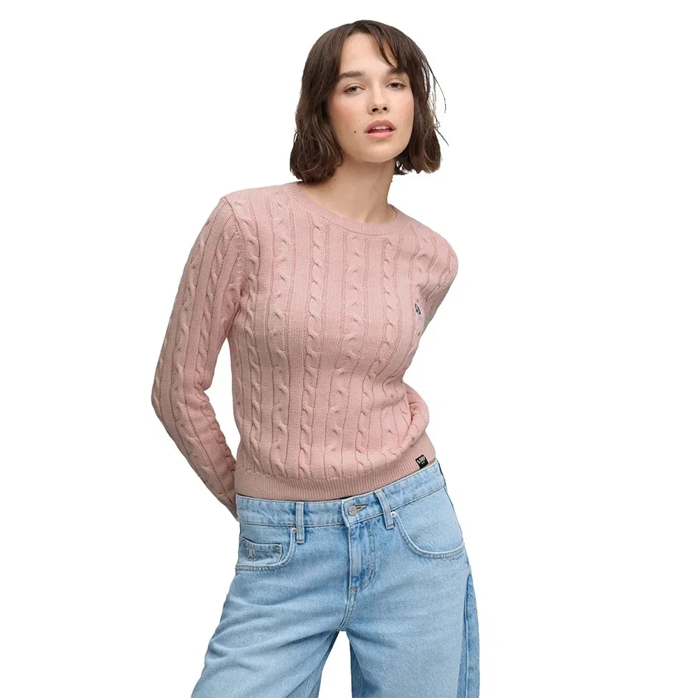 Женский свитер с косами Superdry Essentials SD&CO, Pink