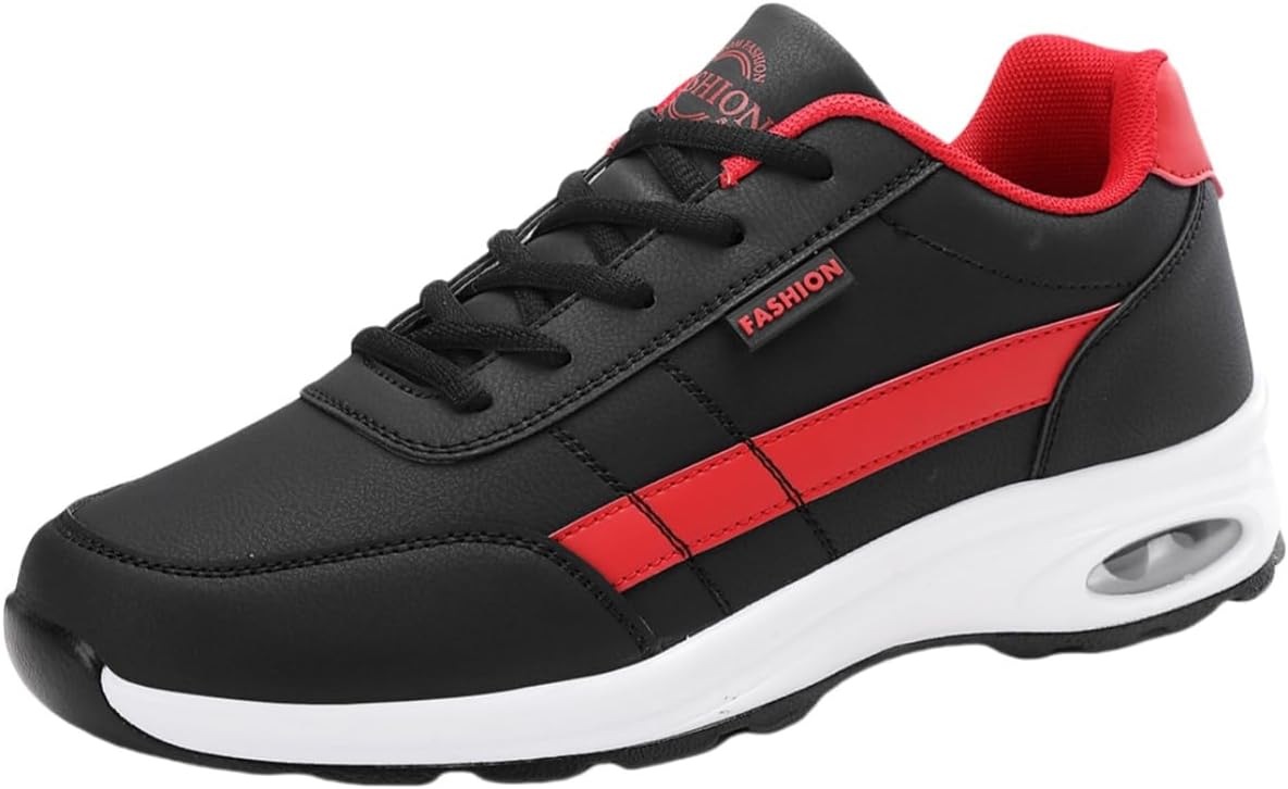 

Мужские модные спортивные кроссовки большого размера. Дышащие и удобные. Противоскользящая резиновая подошва. и подходят для любого случая Clolinde, черный/красный