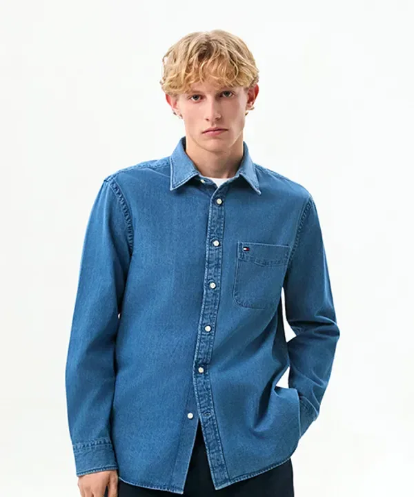 Рубашка Regular Fit, Томми Хилфигер, деним