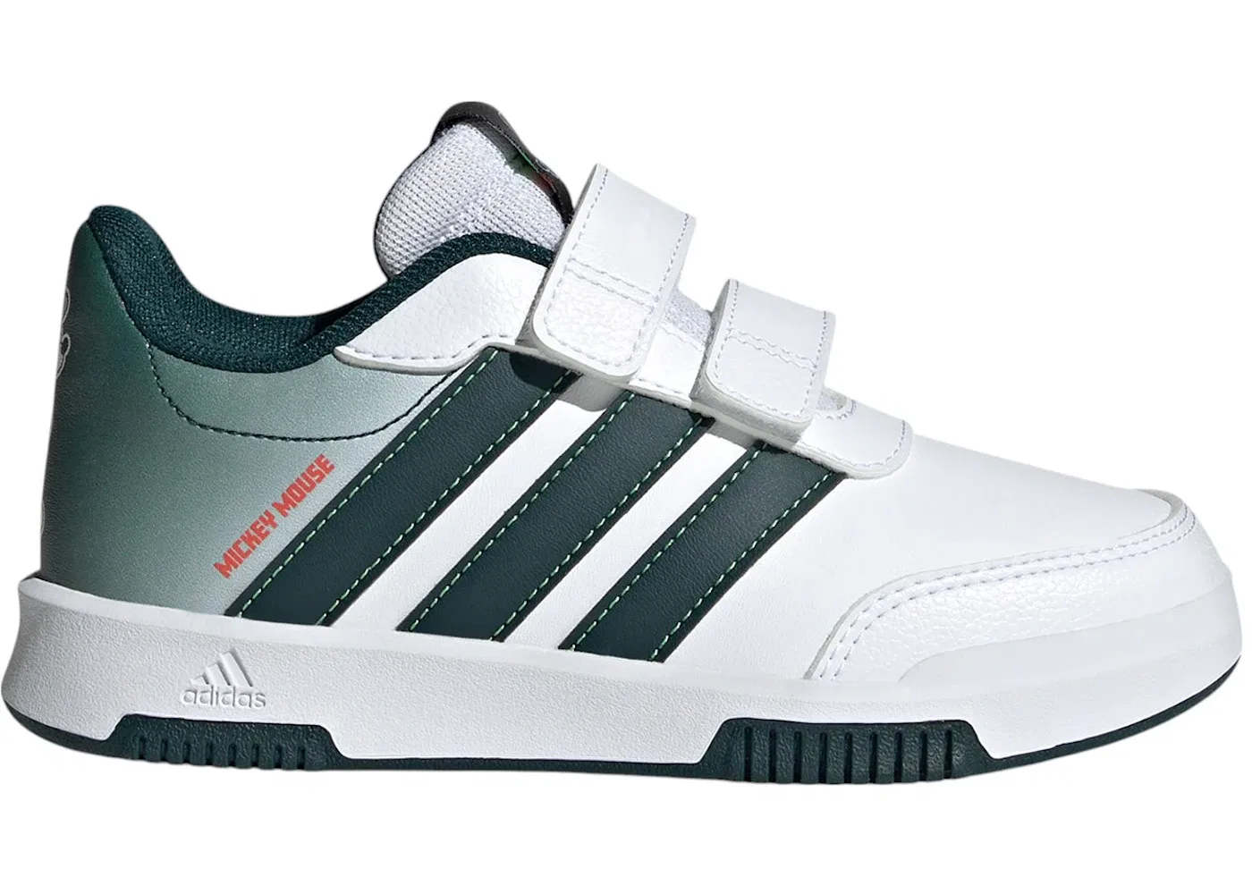 Детские кроссовки с принтом Mickey Mouse Adidas Tensaur Run, Cloud White Aurora Ivy Impact Orange