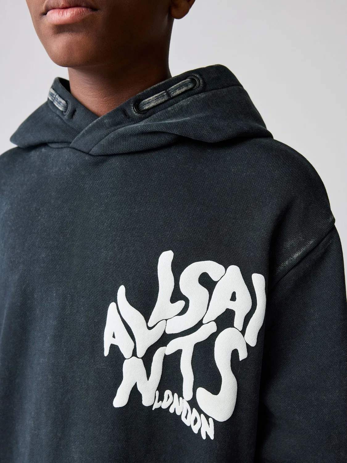 Худи All Saints Orlando Oversized, вымытый черный — фото 3