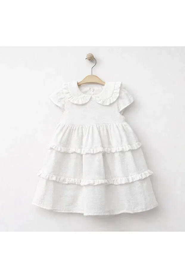 Детское платье для девочек с воланами Baby Corner, White