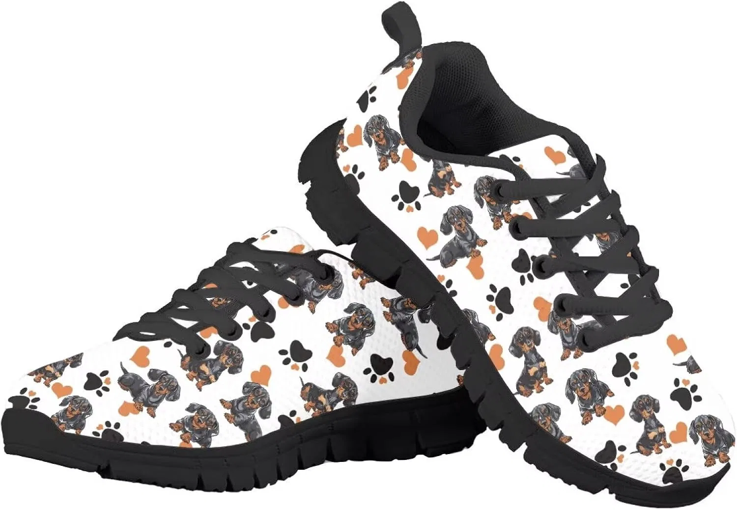 Детские кроссовки для бега с принтом Kids Running Shoe NETILGEN, Cute Dachshund Dog — фото 4