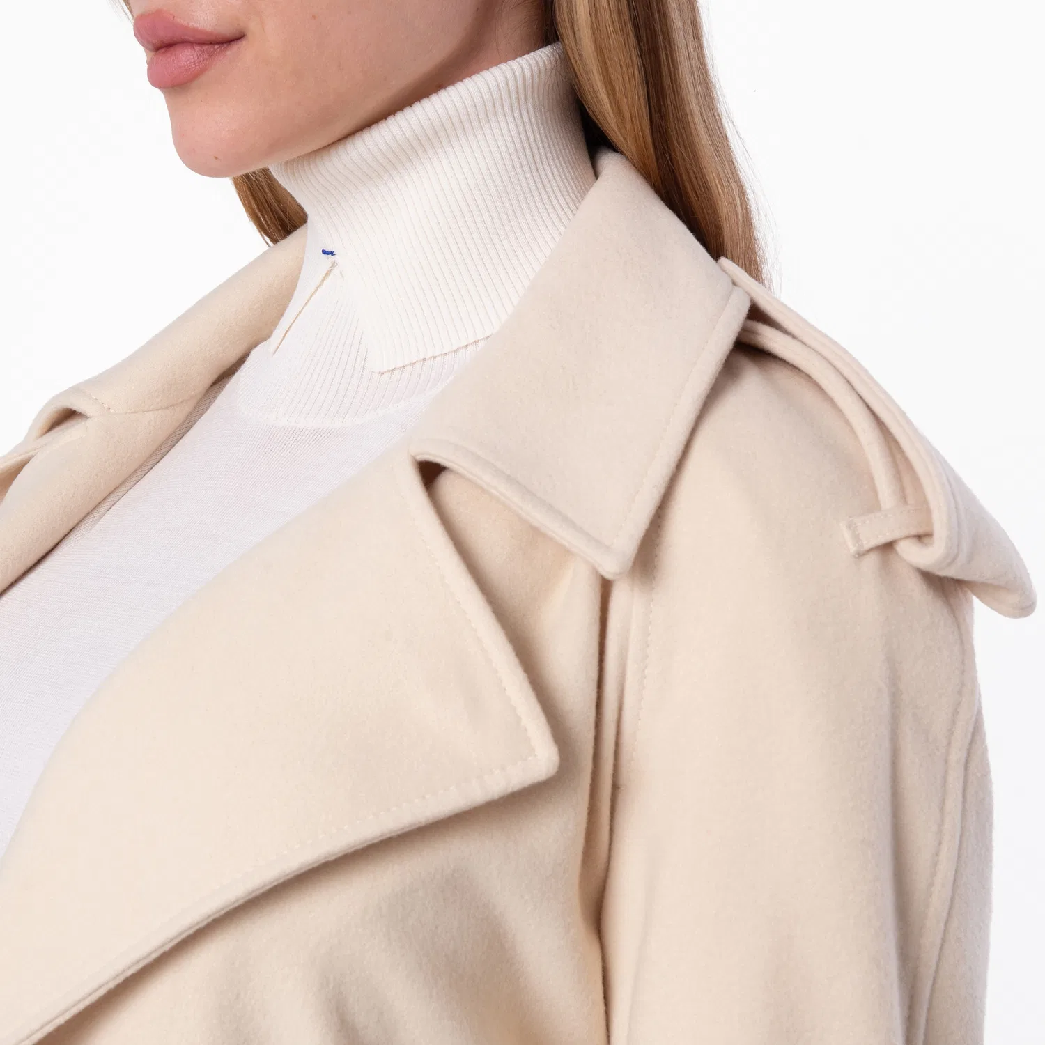 Пальто-кейп из кашемира Cashmere Wrap Coat Burberry, Candle — фото 2