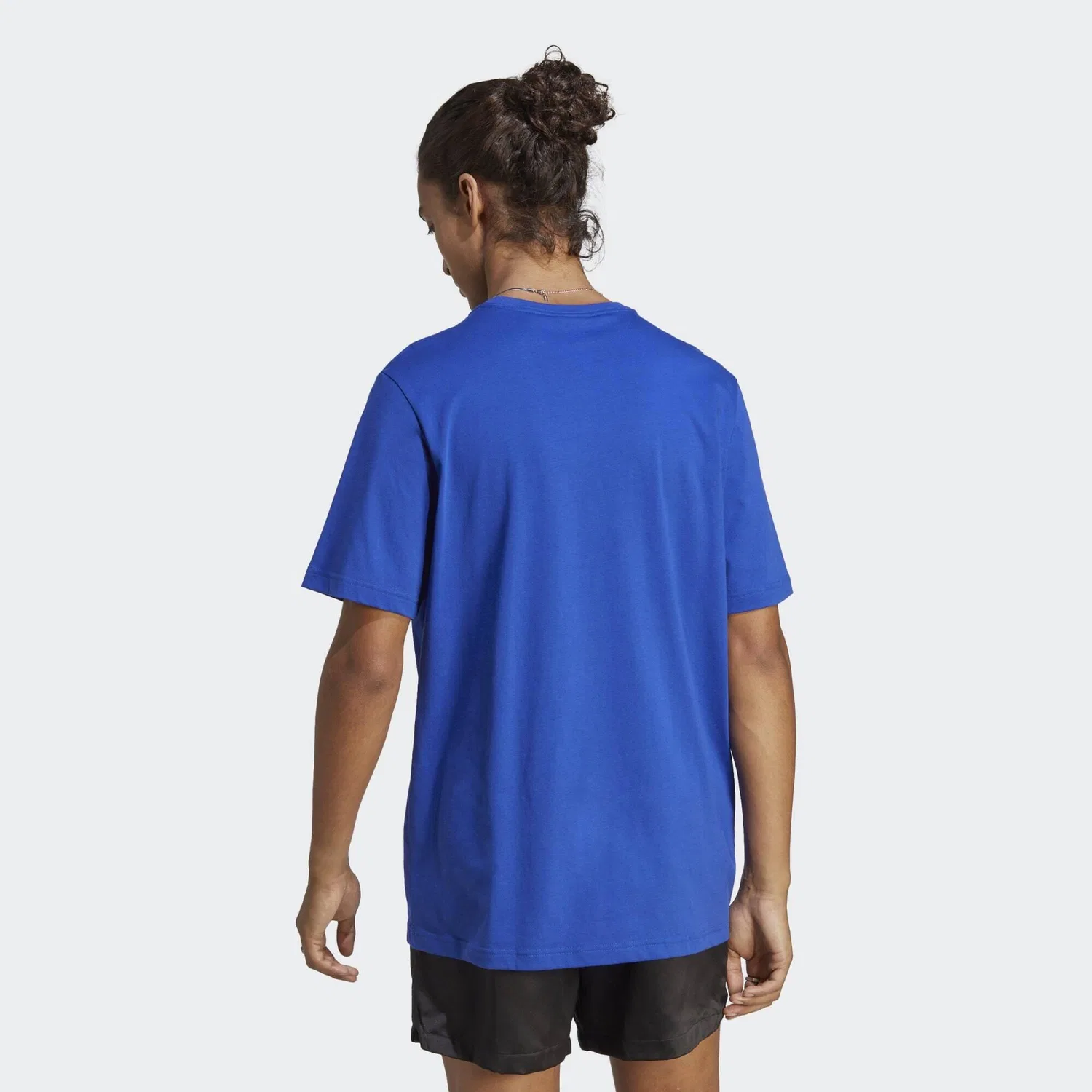 Мужская футболка из хлопка Essentials Single Jersey Embroidered Small Logo T-Shirt Adidas, Konigsblau — фото 3