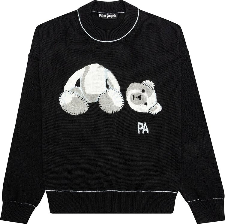

Свитер Palm Angels Ice Bear Sweater 'Black/White', черный