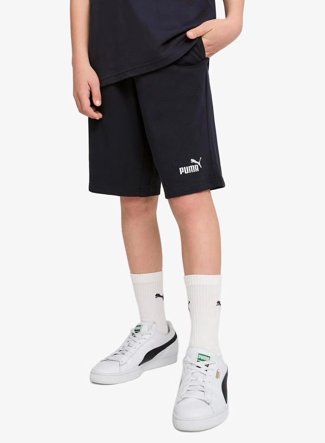 Шорты с логотипом Youth Essential No. 1 Logo Puma, темно-синий