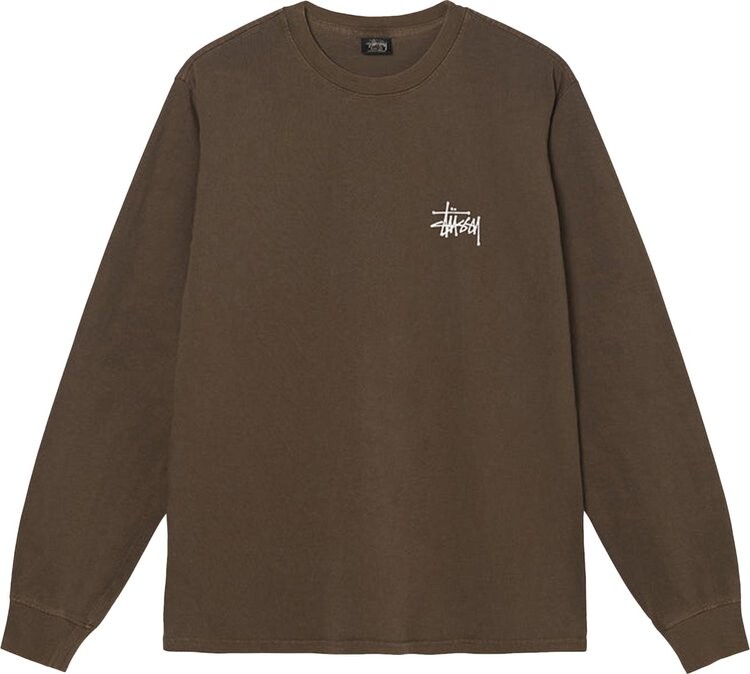 

Лонгслив Stussy Basic Pigment Dyed Long-Sleeve Tee 'Coffee', коричневый