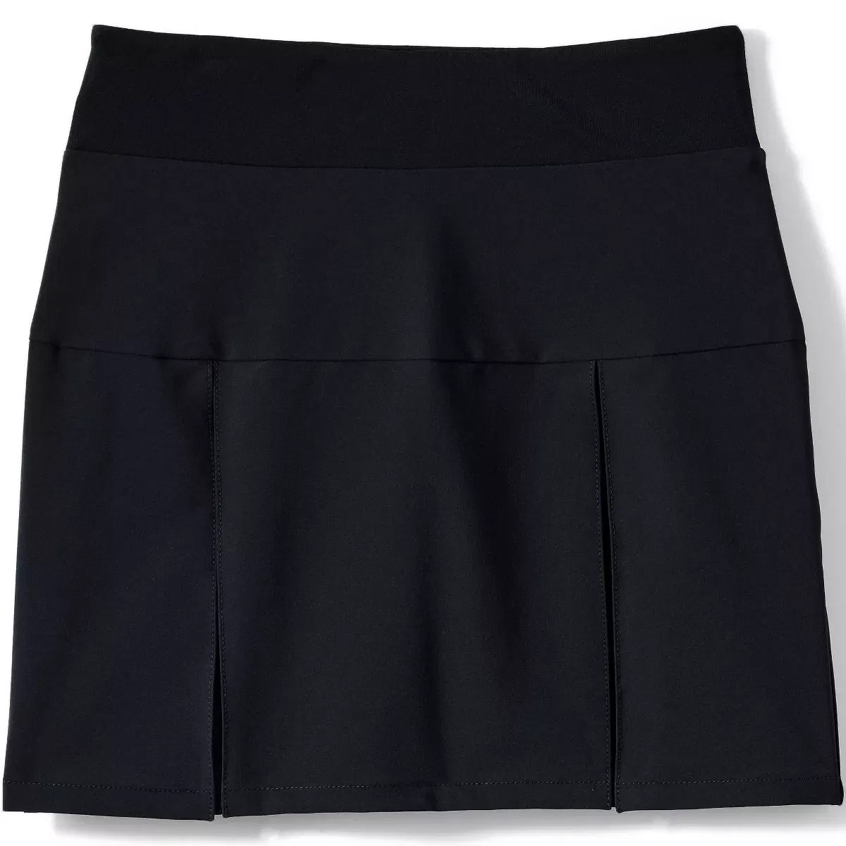 Детская юбка-шорты для девочек с плиссе из полиэстера Performance Pleated Skort Lands' End, Black — фото 3